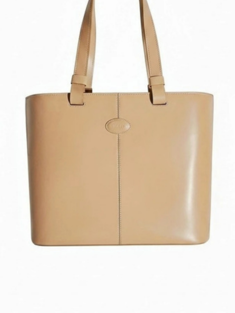 Tod’s Beige Tan Genuine Leather Large Tote Shoulder Bag Made in Italy